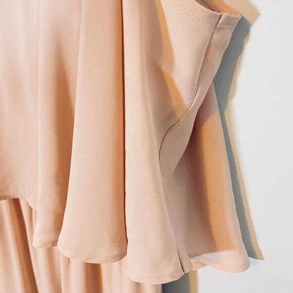 Show Me Your Mumu Caitlin Ruffle Maxi Dress Dusty Blush Crisp Light Pink Sz XXL - Picture 5 of 12